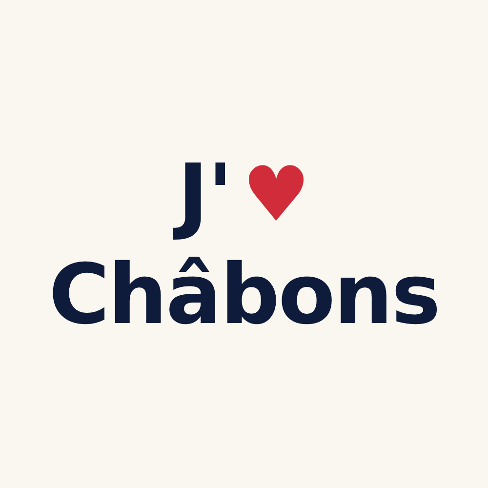 Tasse personnalisée Châbons — design J'aime Châbons