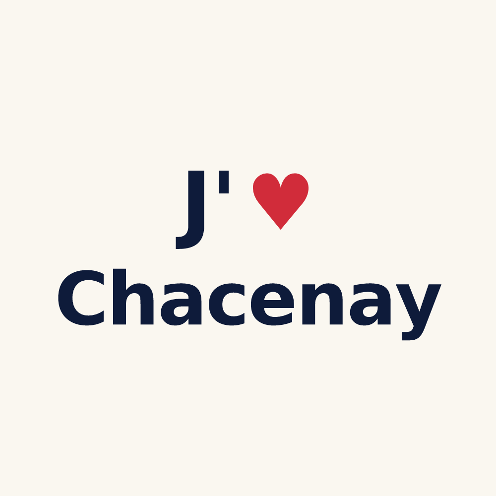 Tasse personnalisée Chacenay — design « J'aime Chacenay » imprimé sur la tasse