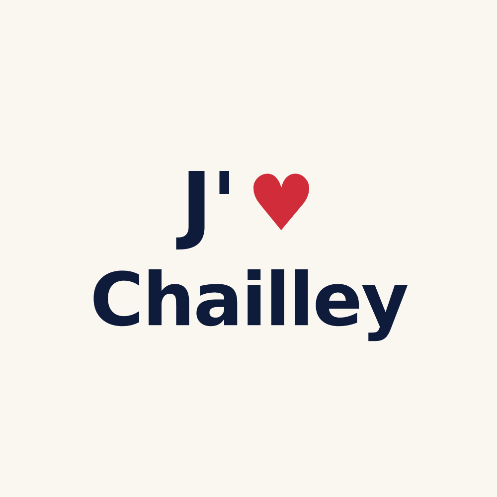 Tasse personnalisée Chailley — design « J'aime Chailley » imprimé sur la tasse