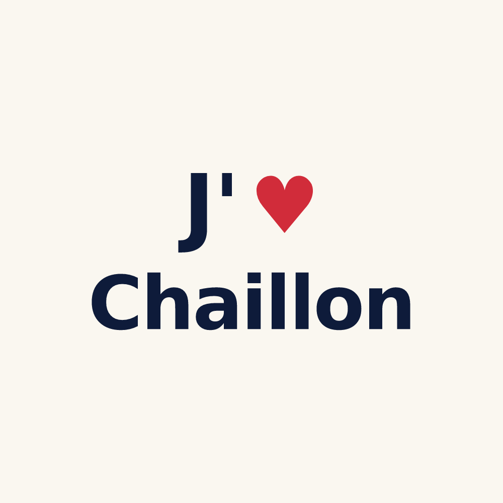 Tasse personnalisée Chaillon — design « J'aime Chaillon » imprimé sur la tasse