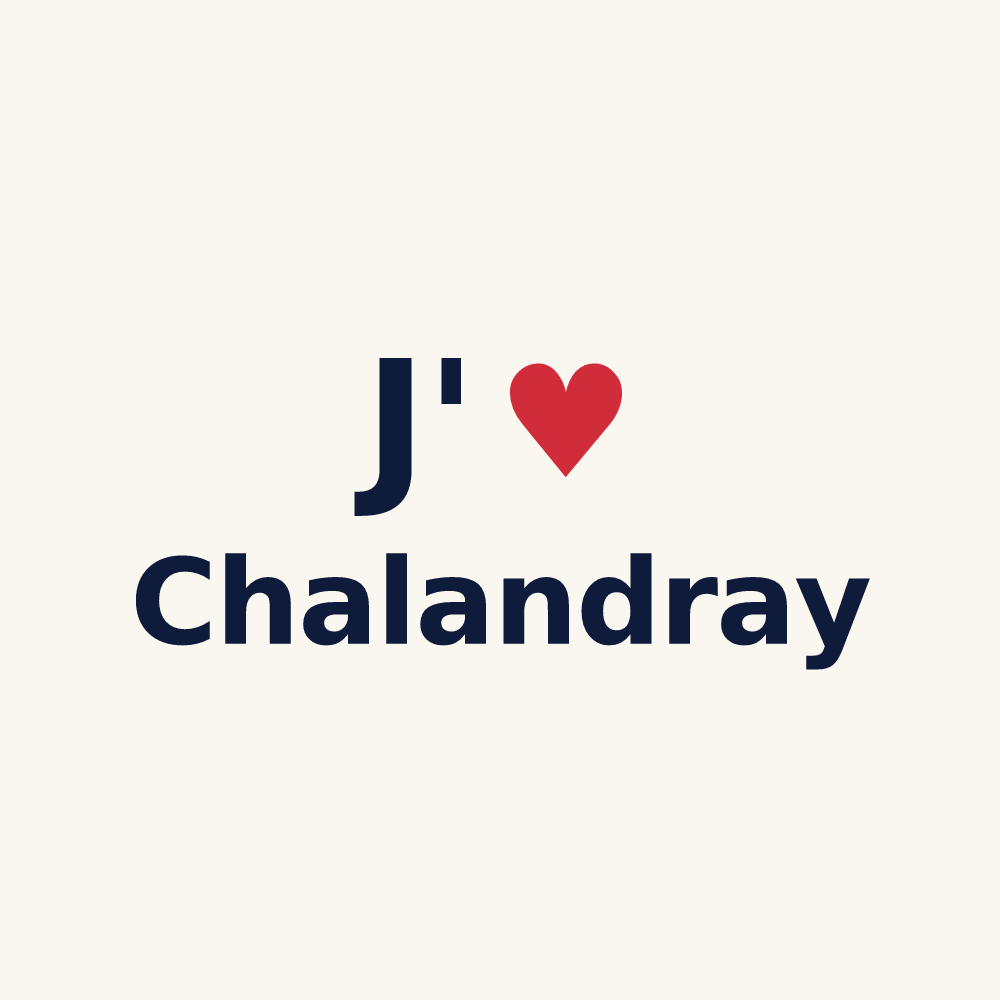 Tasse personnalisée Chalandray — design J'aime Chalandray