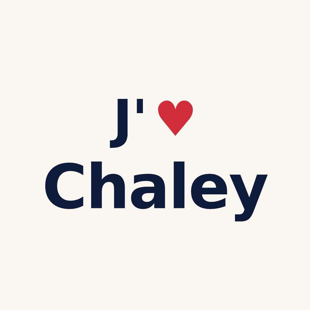 Tasse personnalisée Chaley — design J'aime Chaley