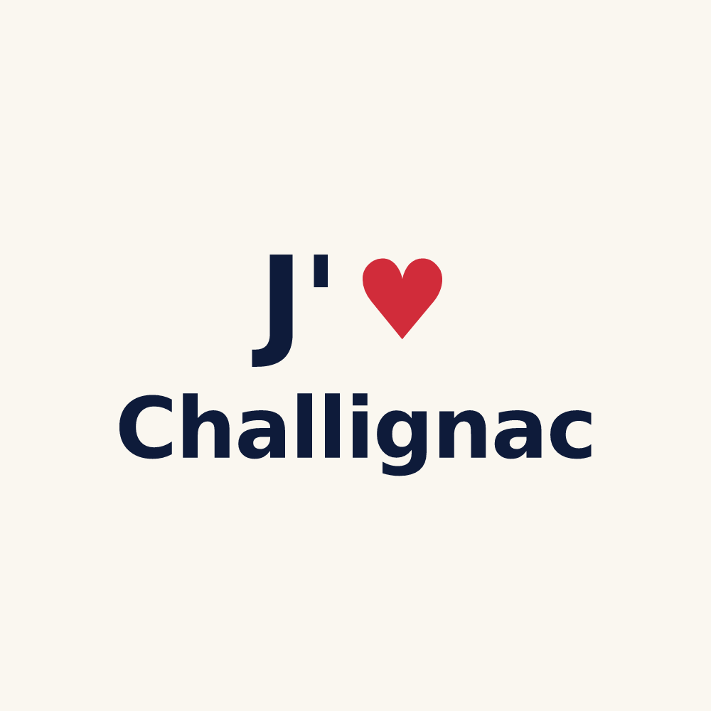 Tasse personnalisée Challignac — design J'aime Challignac