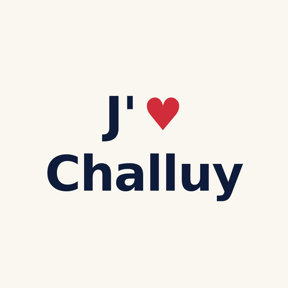 Tasse personnalisée Challuy — design J'aime Challuy