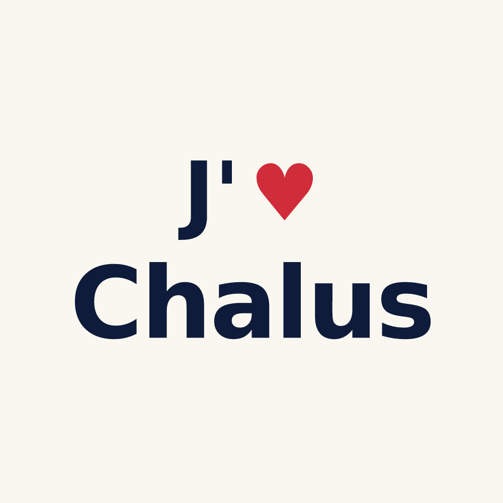 Tasse personnalisée Chalus — design « J'aime Chalus » imprimé sur la tasse