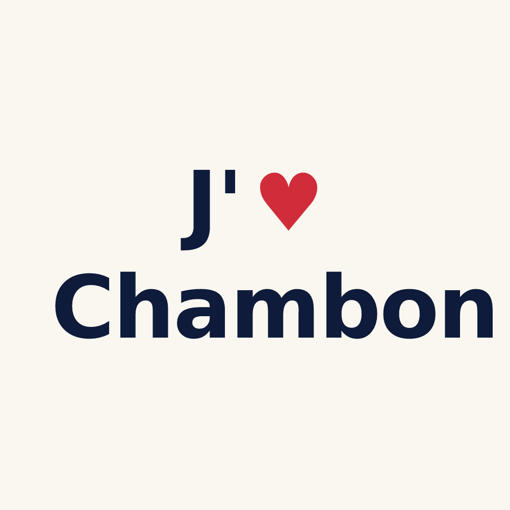 Tasse personnalisée Chambon — design « J'aime Chambon » imprimé sur la tasse