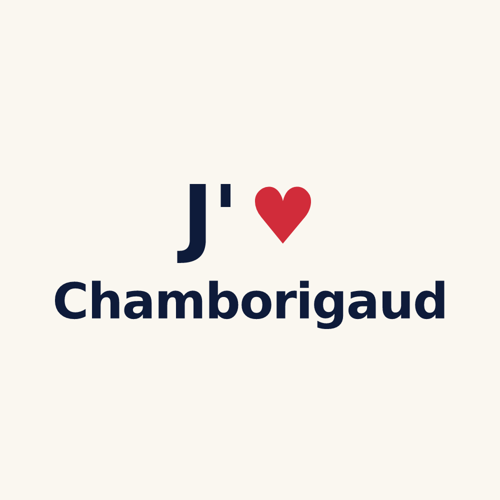 Tasse personnalisée Chamborigaud — design « J'aime Chamborigaud » imprimé sur la tasse