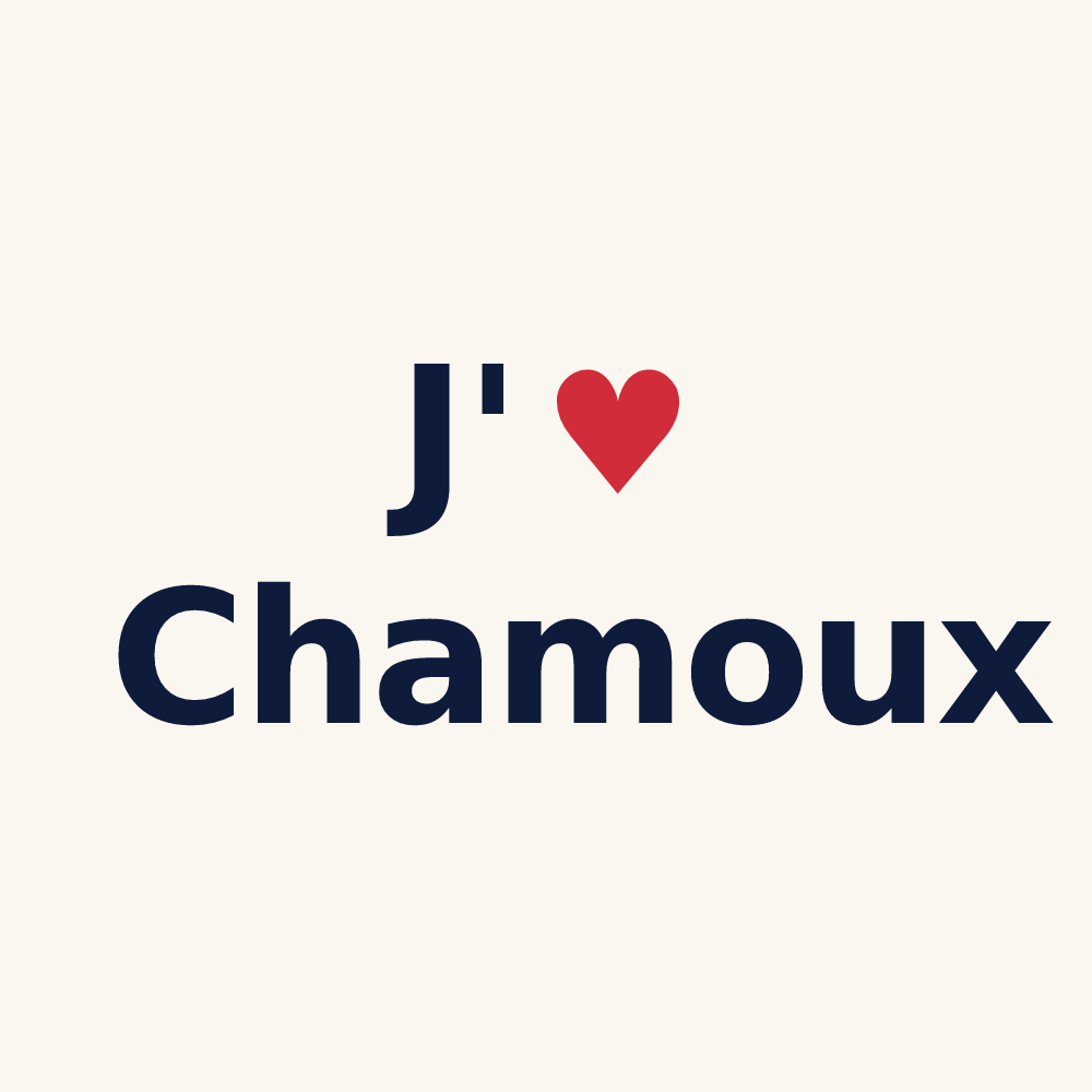 Tasse personnalisée Chamoux — design « J'aime Chamoux » imprimé sur la tasse