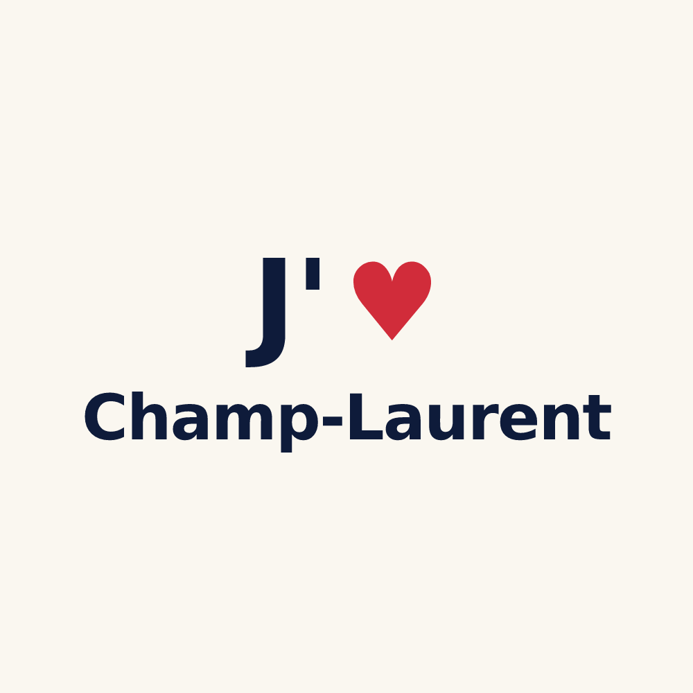 Tasse personnalisée Champ-Laurent — design J'aime Champ-Laurent