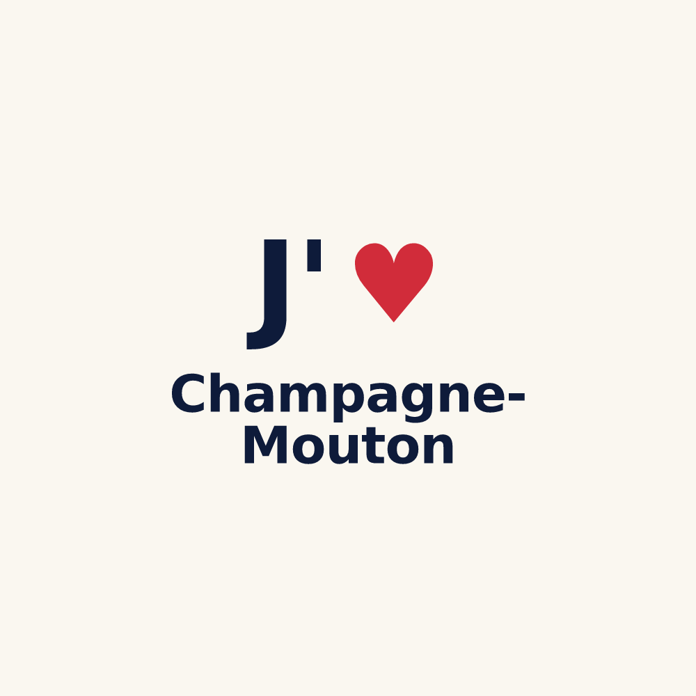 Tasse personnalisée Champagne-Mouton — design J'aime Champagne-Mouton