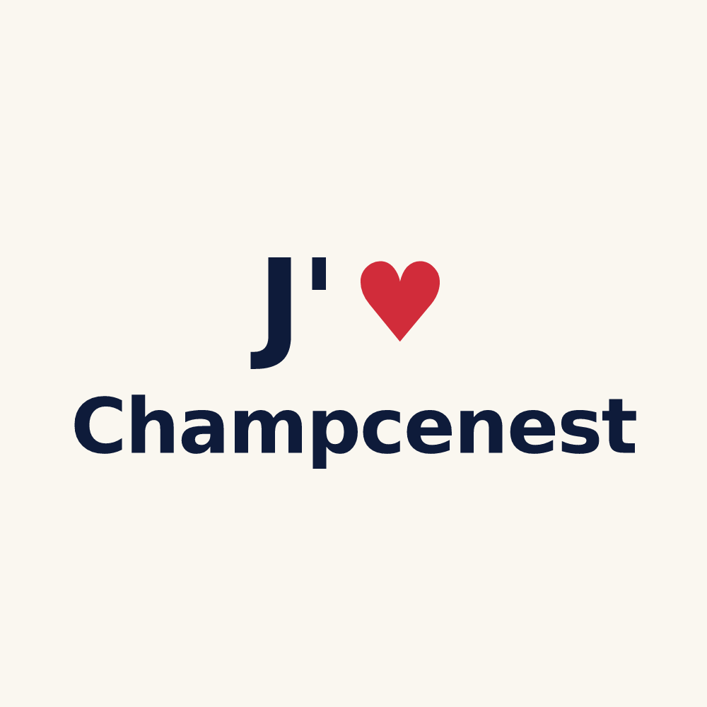 Tasse personnalisée Champcenest — design J'aime Champcenest