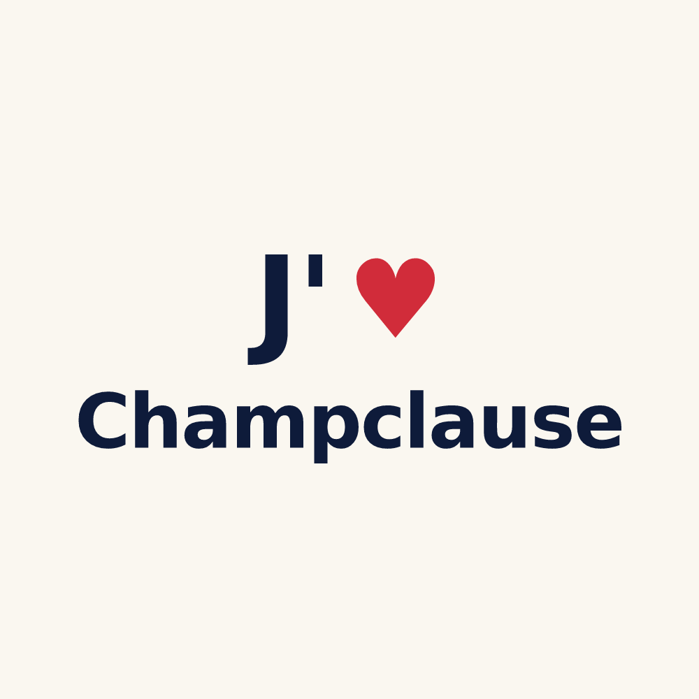 Tasse personnalisée Champclause — design J'aime Champclause