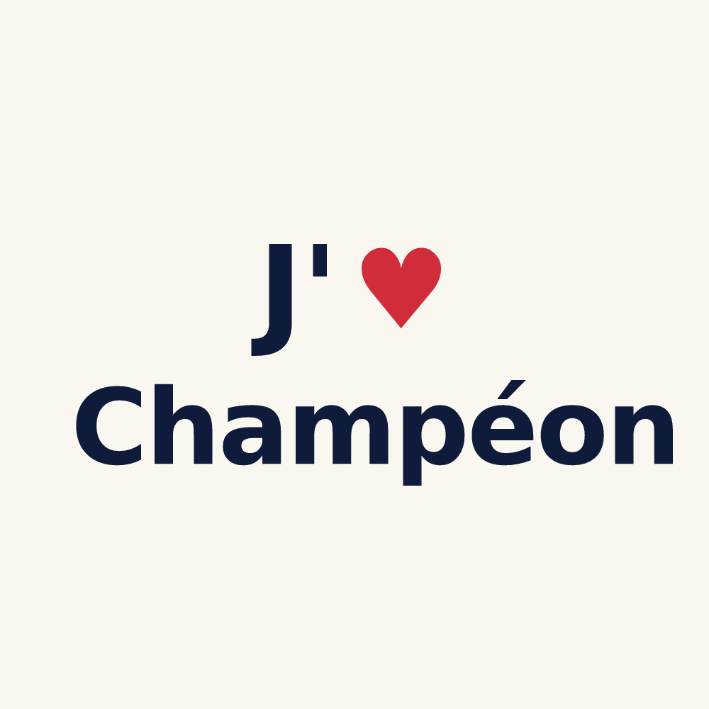 Tasse personnalisée Champéon — design J'aime Champéon
