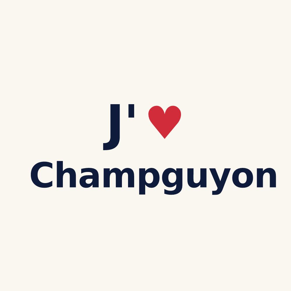Tasse personnalisée Champguyon — design J'aime Champguyon