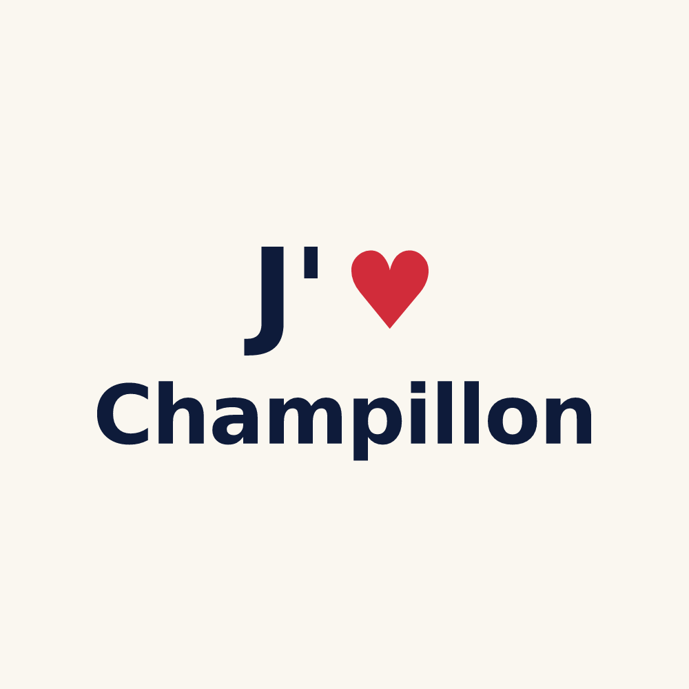 Tasse personnalisée Champillon — design J'aime Champillon