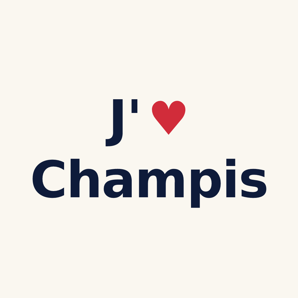 Tasse personnalisée Champis — design J'aime Champis