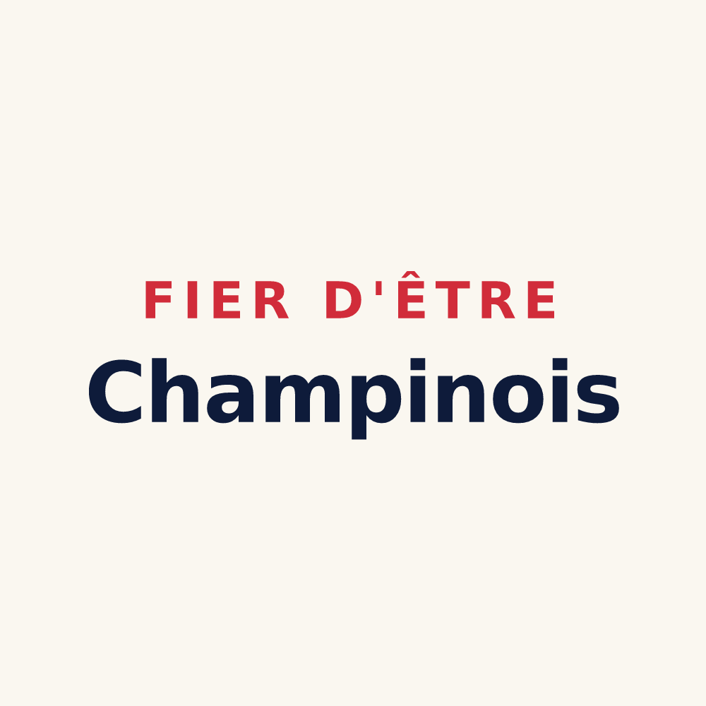 Tasse « Fier d'être Champinois » — design pour Champis