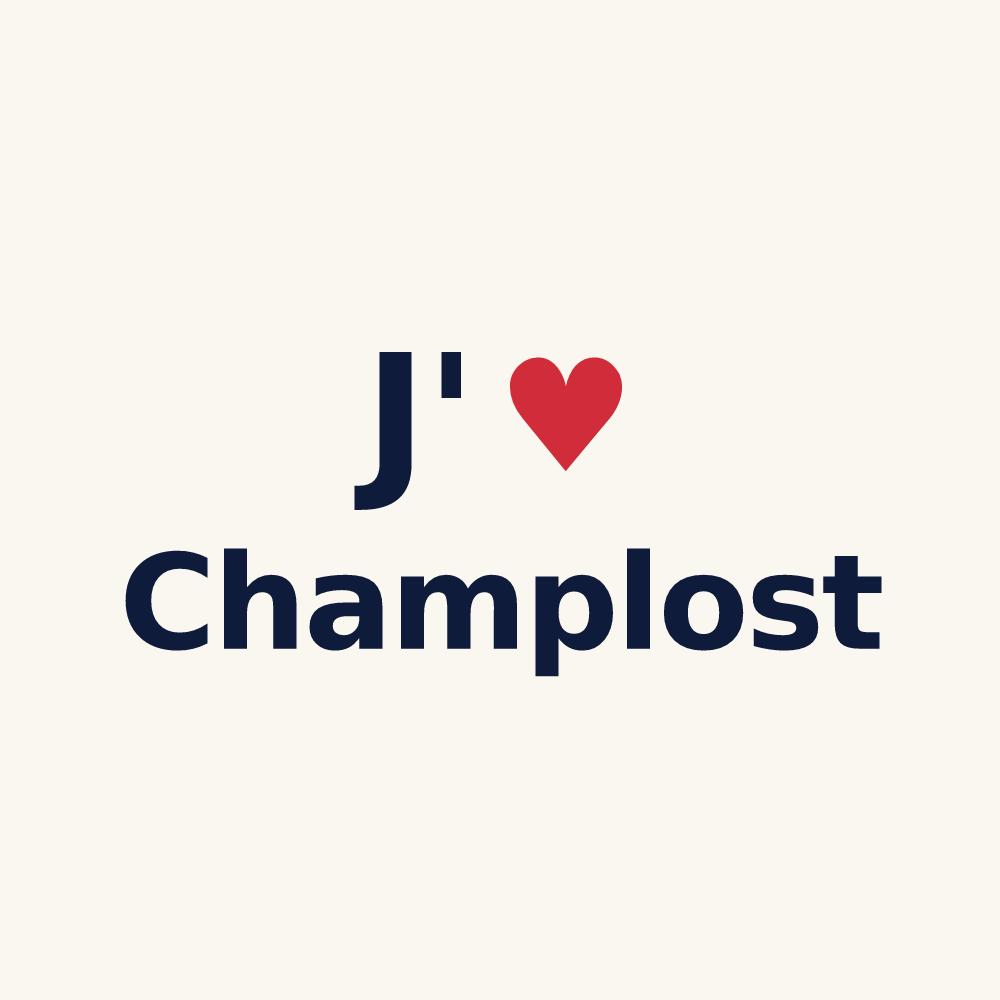 Tasse personnalisée Champlost — design J'aime Champlost