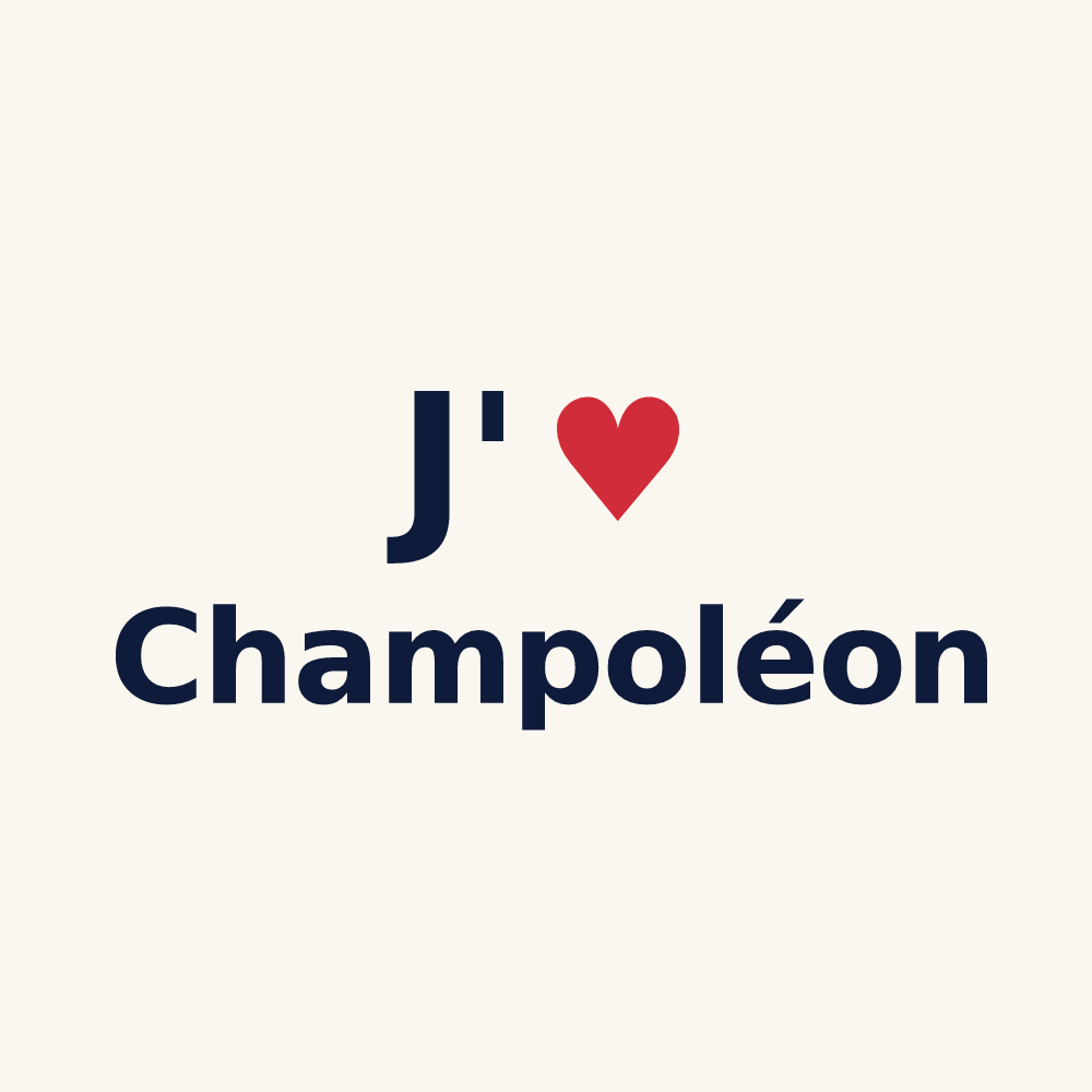 Tasse personnalisée Champoléon — design J'aime Champoléon