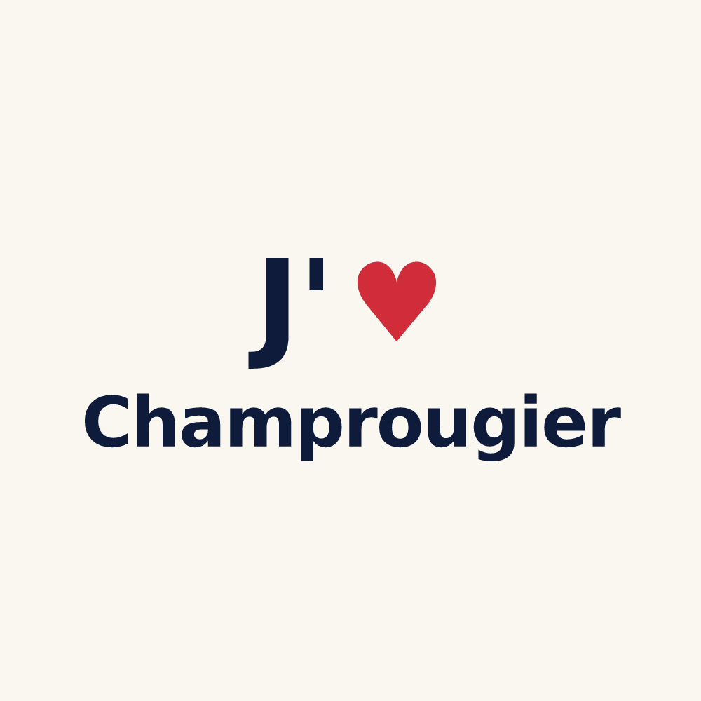 Tasse personnalisée Champrougier — design J'aime Champrougier