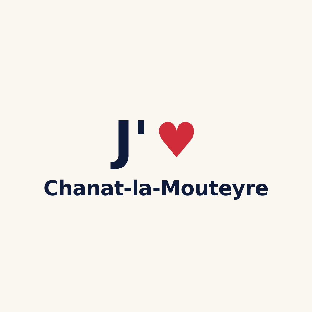 Tasse personnalisée Chanat-la-Mouteyre — design J'aime Chanat-la-Mouteyre