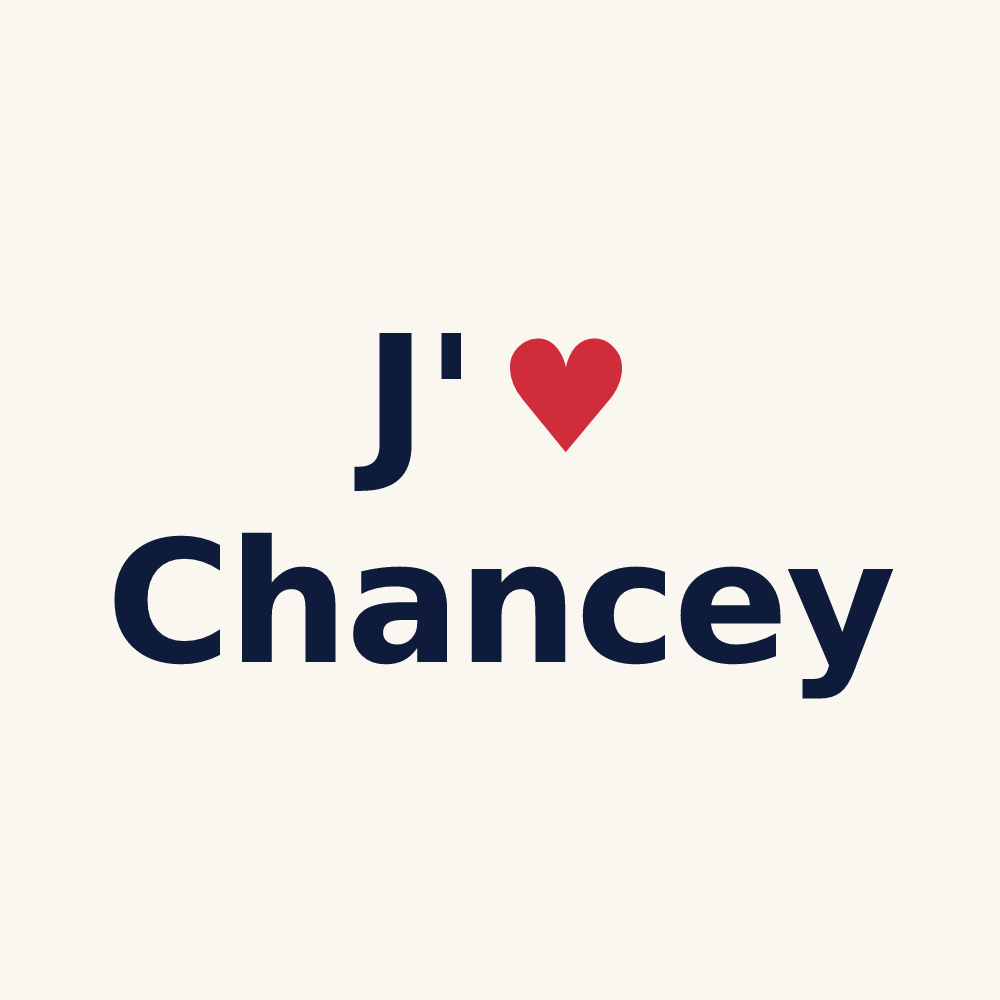 Tasse personnalisée Chancey — design J'aime Chancey