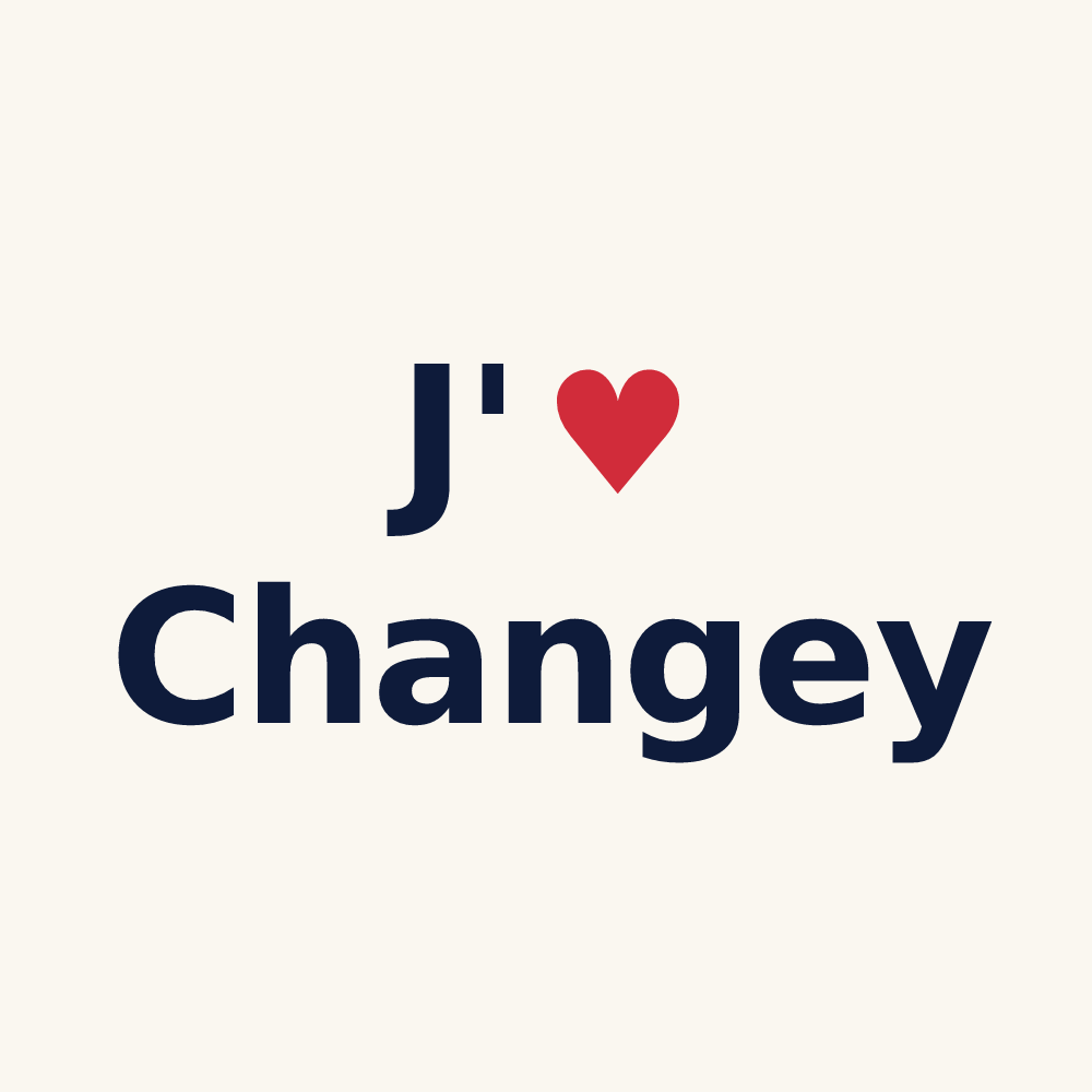 Tasse personnalisée Changey — design J'aime Changey