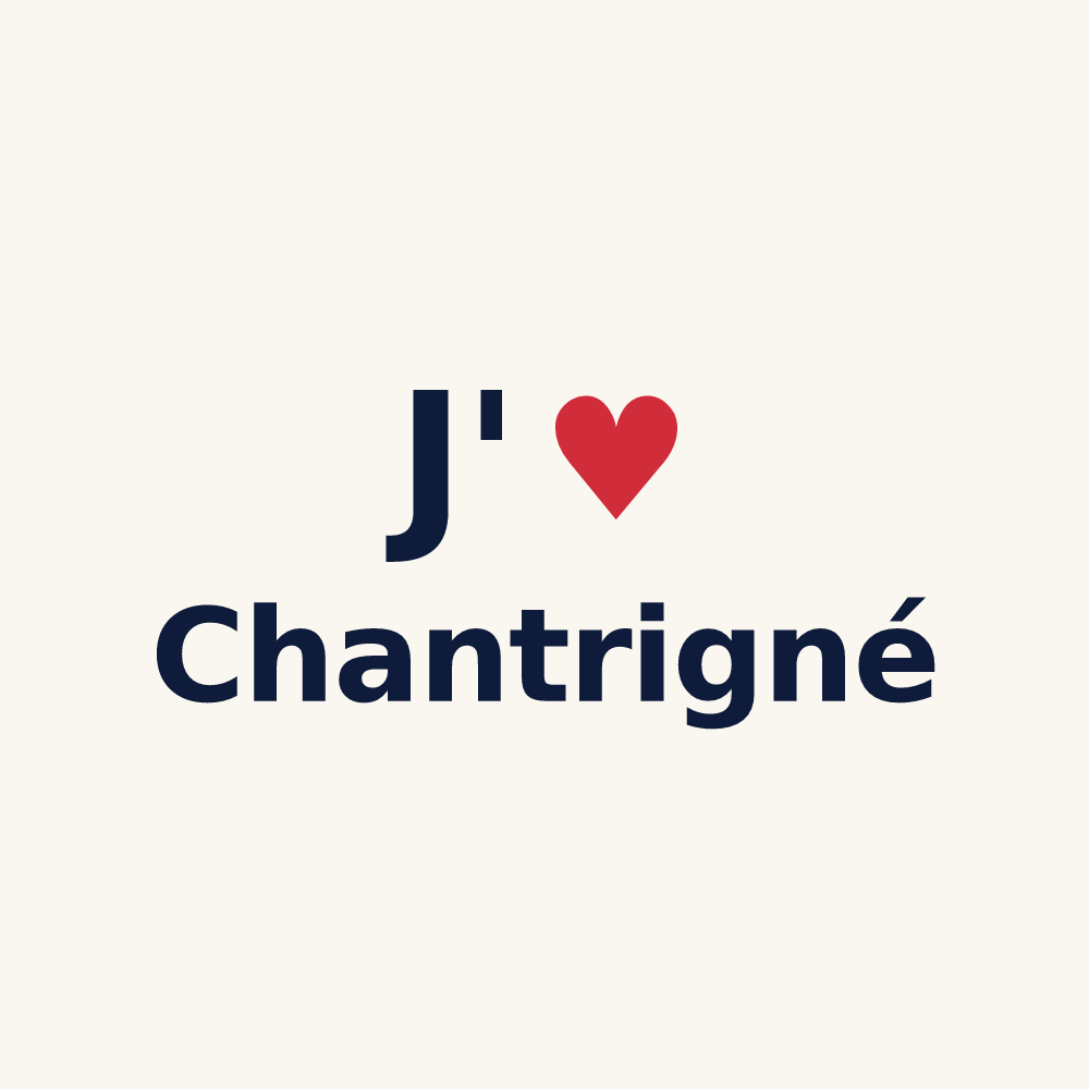 Tasse personnalisée Chantrigné — design « J'aime Chantrigné » imprimé sur la tasse
