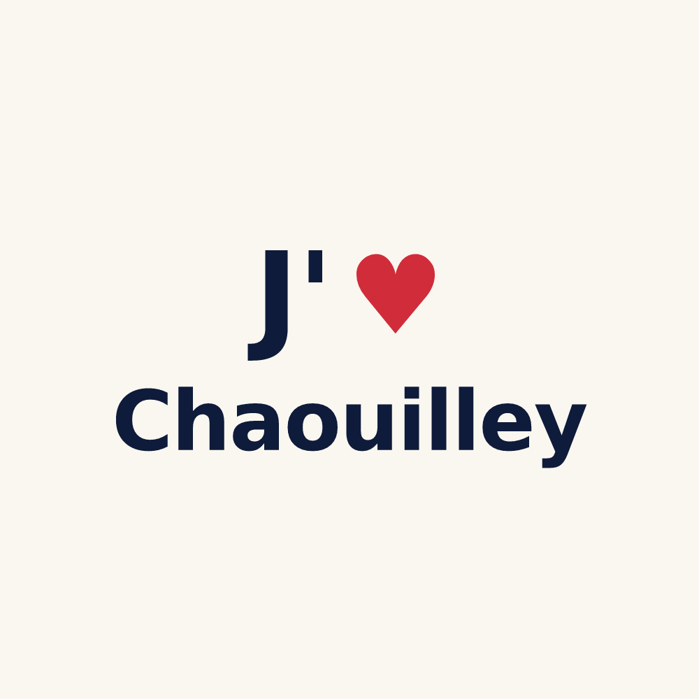 Tasse personnalisée Chaouilley — design J'aime Chaouilley