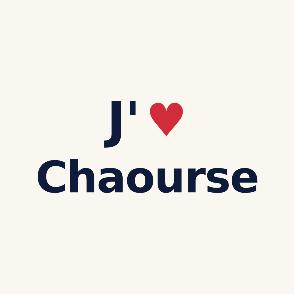 Tasse personnalisée Chaourse — design « J'aime Chaourse » imprimé sur la tasse