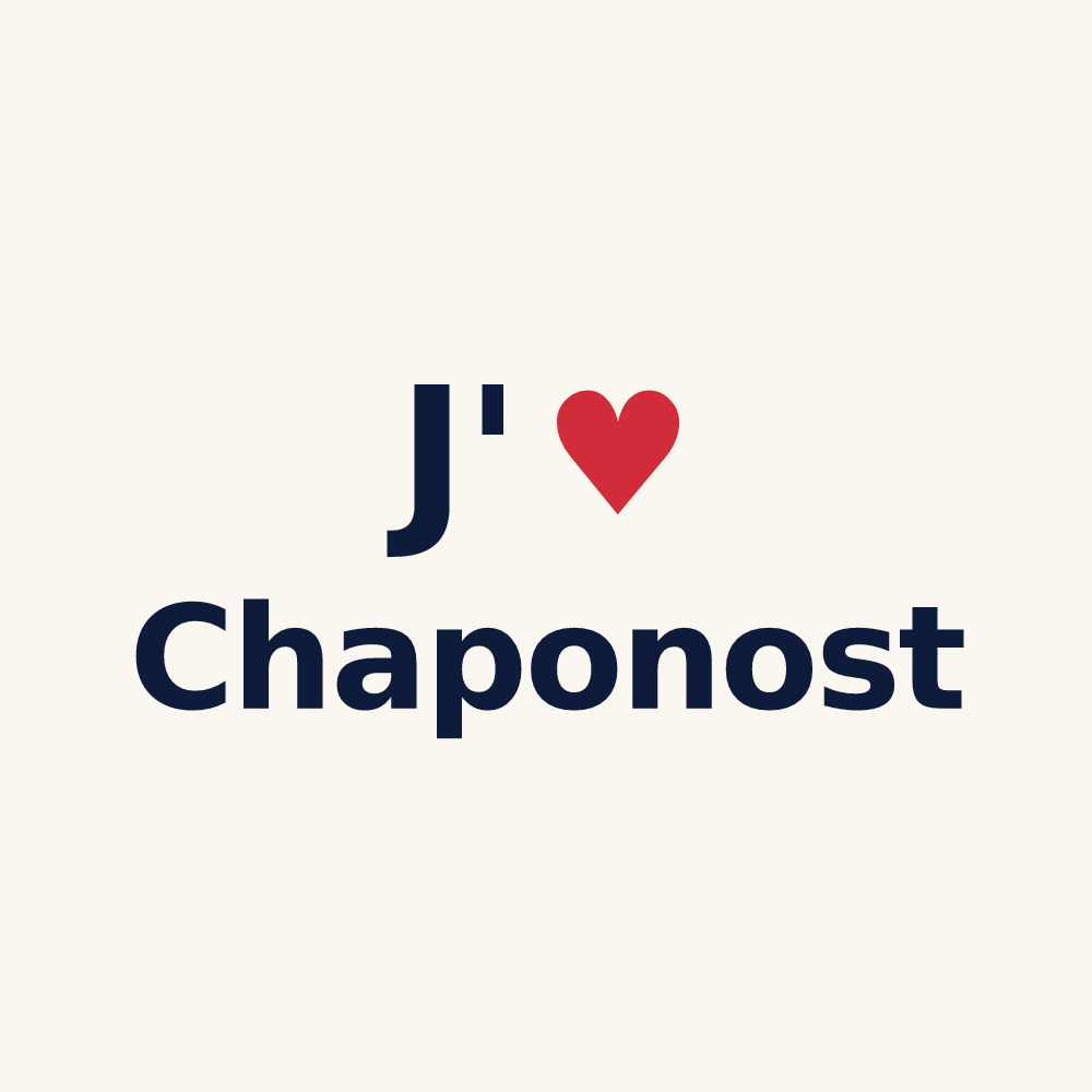 Tasse personnalisée Chaponost — design « J'aime Chaponost » imprimé sur la tasse