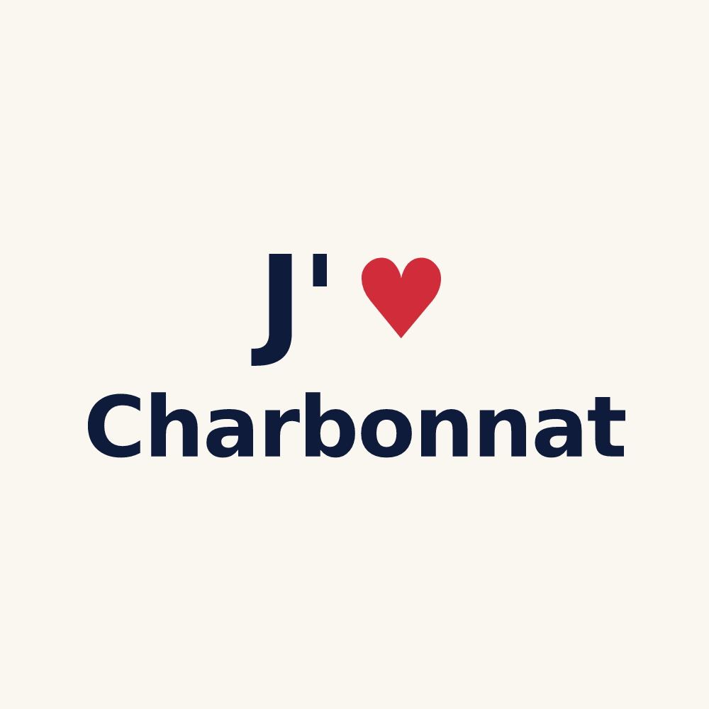 Tasse personnalisée Charbonnat — design J'aime Charbonnat