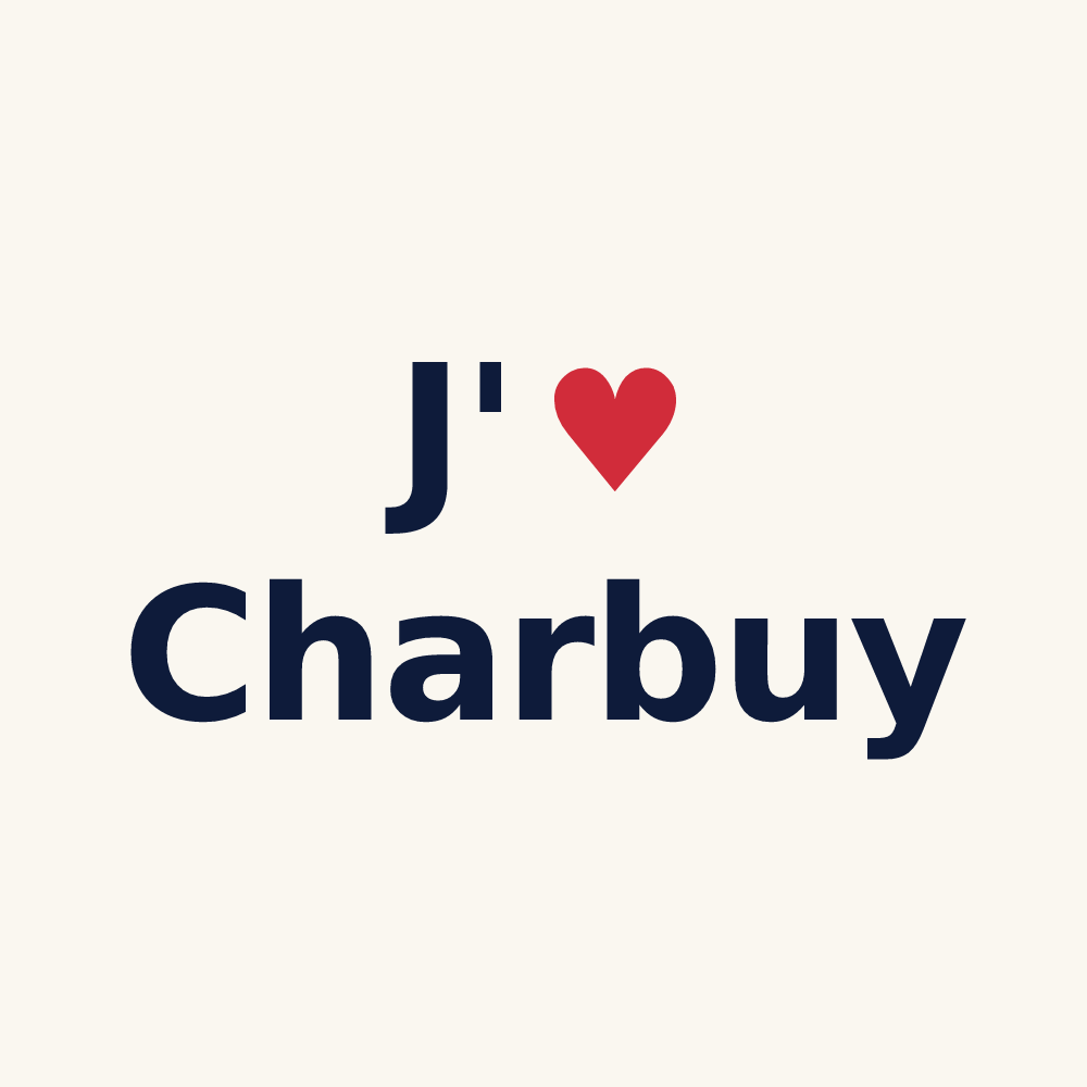 Tasse personnalisée Charbuy — design J'aime Charbuy