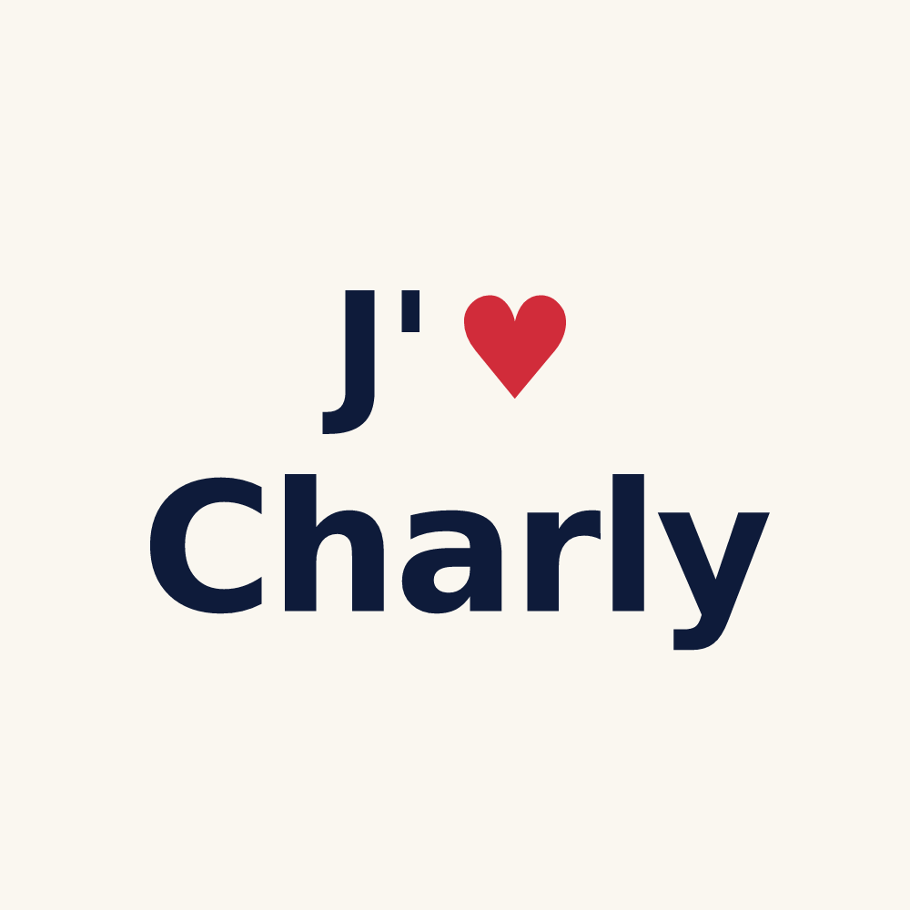 Tasse personnalisée Charly — design « J'aime Charly » imprimé sur la tasse