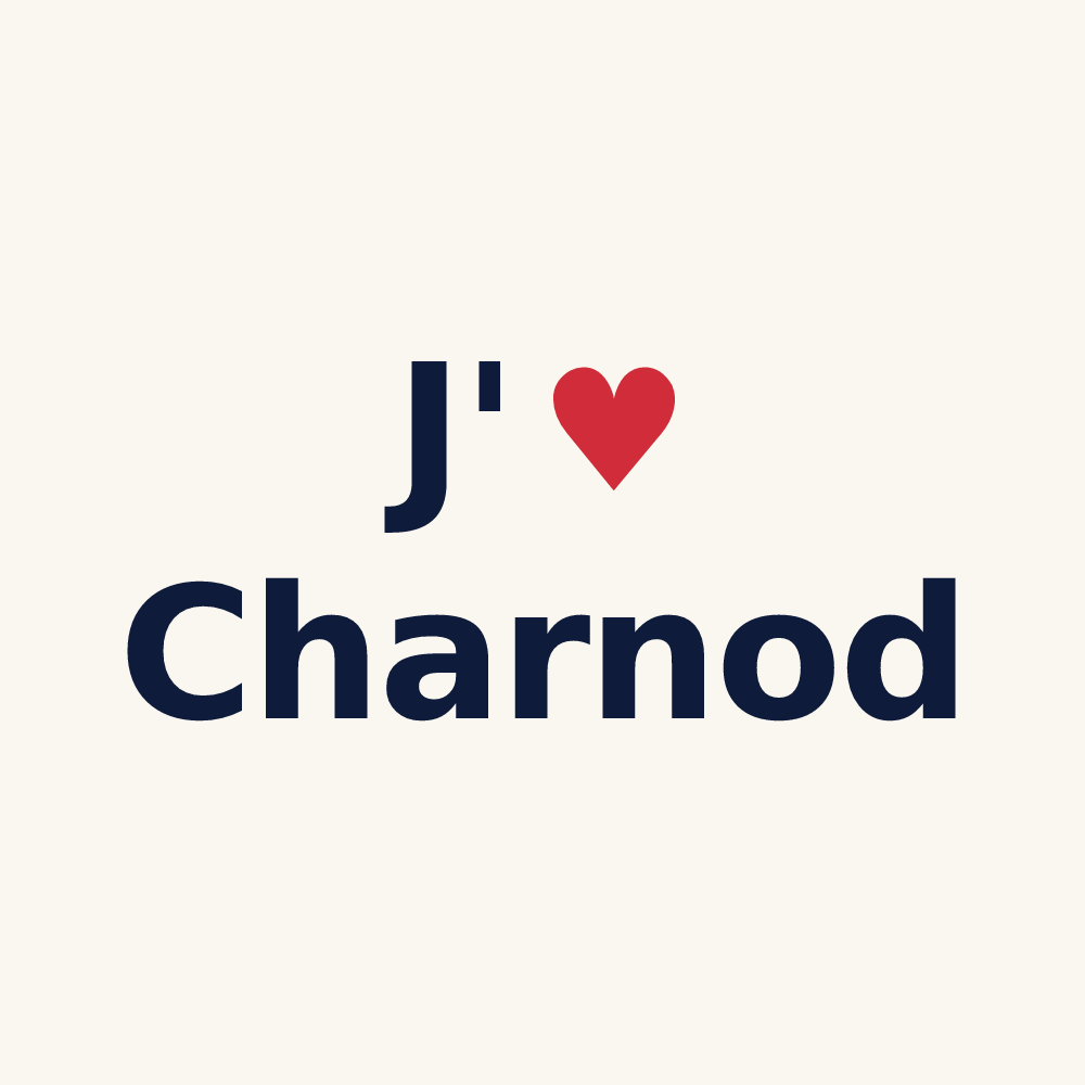 Tasse personnalisée Charnod — design J'aime Charnod
