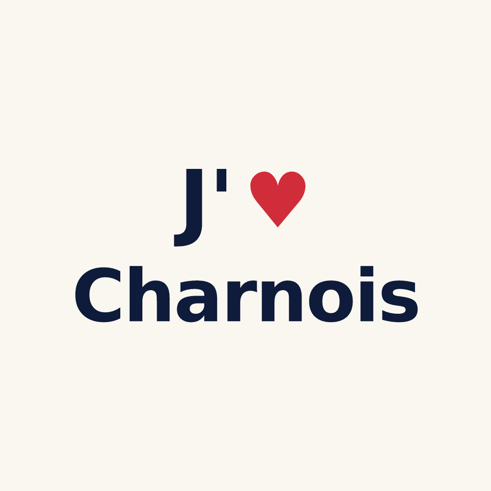 Tasse personnalisée Charnois — design J'aime Charnois