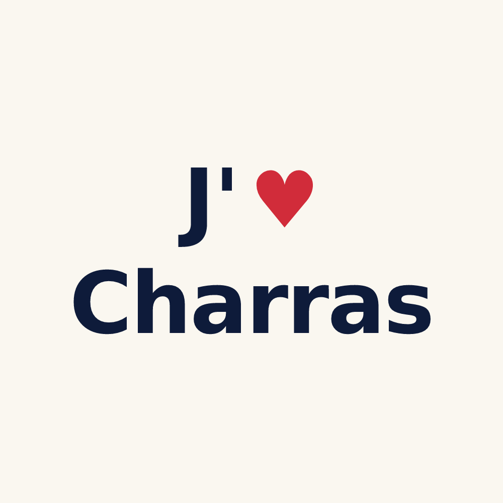 Tasse personnalisée Charras — design J'aime Charras