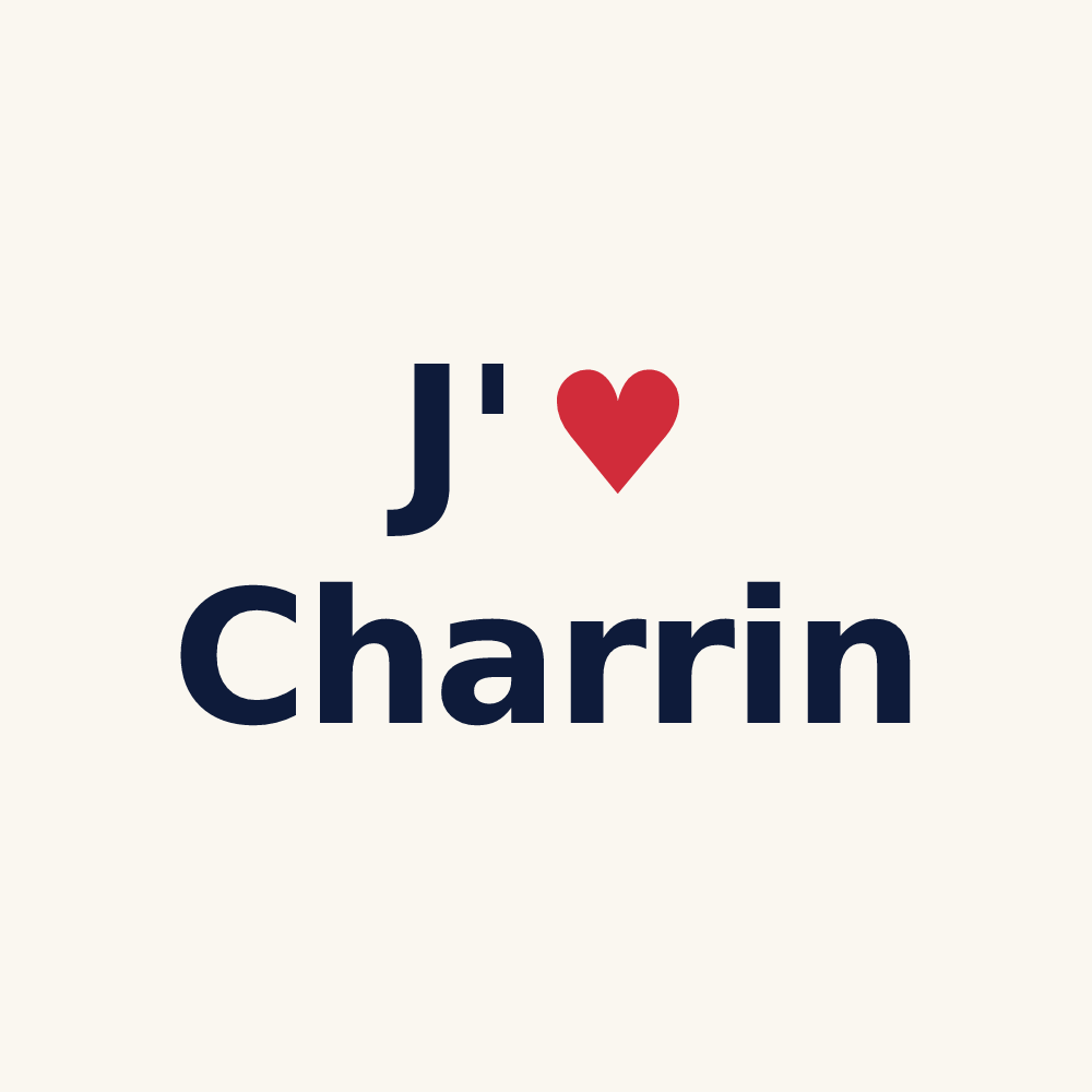 Tasse personnalisée Charrin — design J'aime Charrin