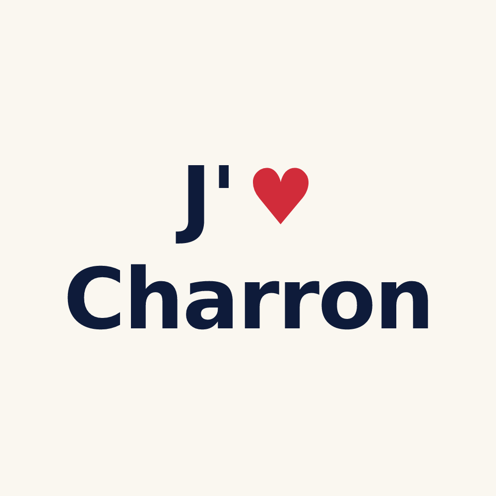 Tasse personnalisée Charron — design J'aime Charron