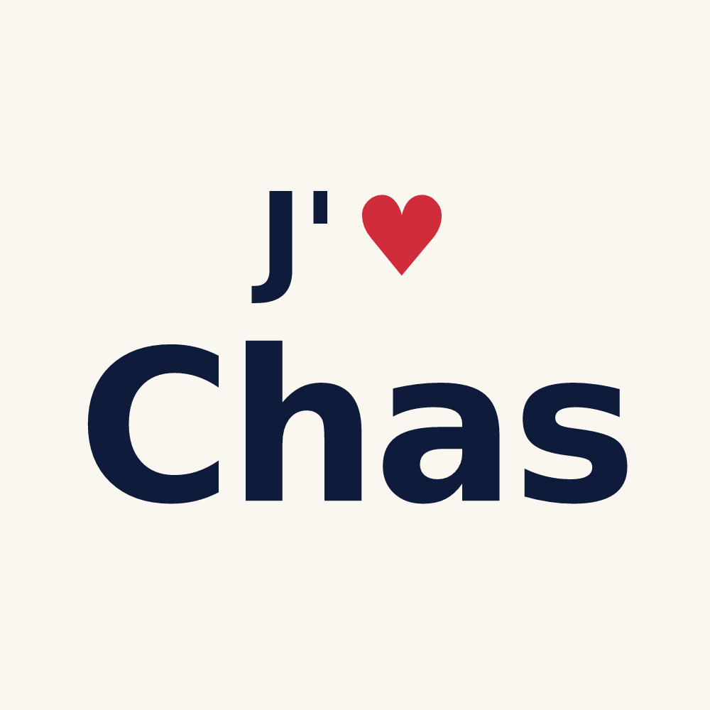 Tasse personnalisée Chas — design J'aime Chas