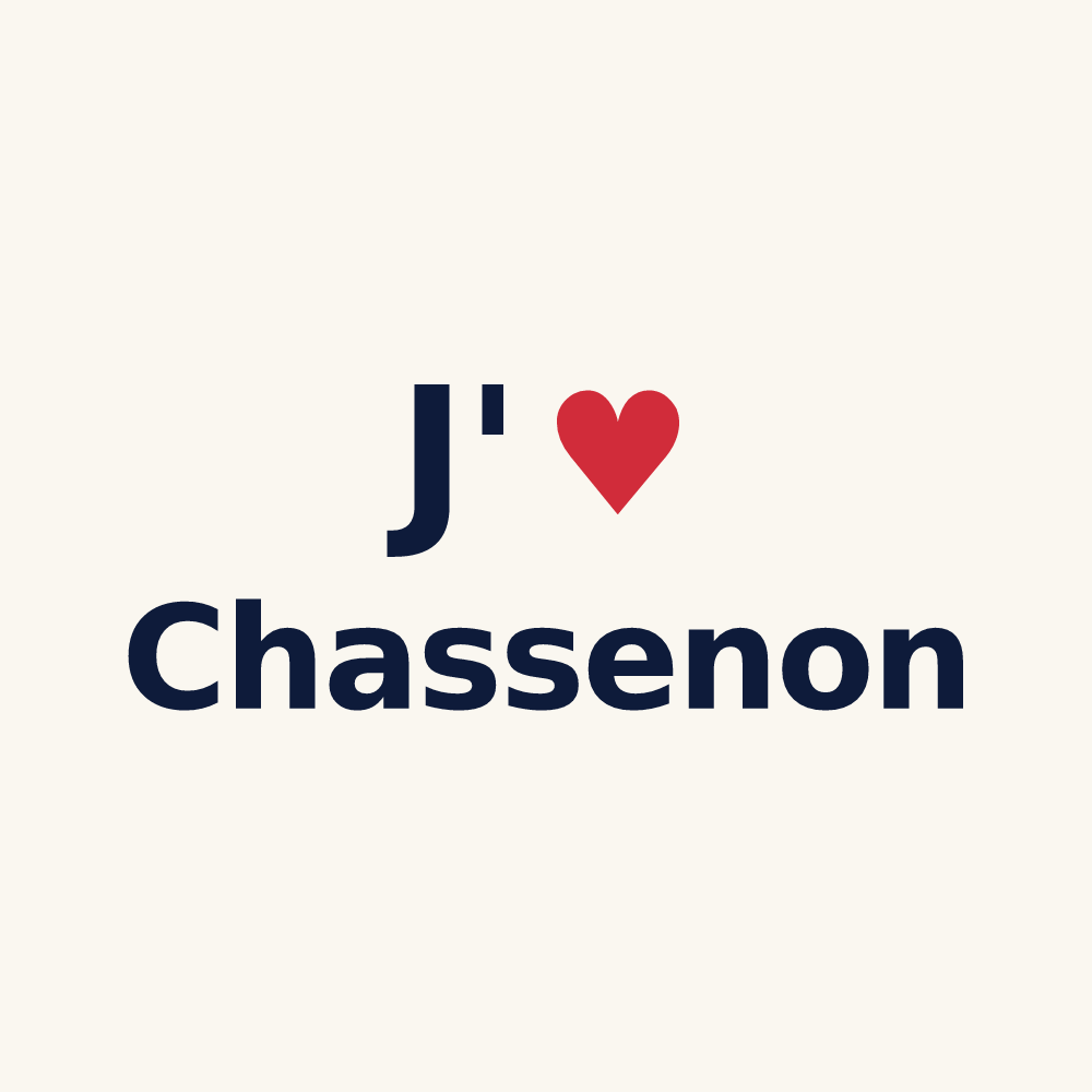 Tasse personnalisée Chassenon — design J'aime Chassenon