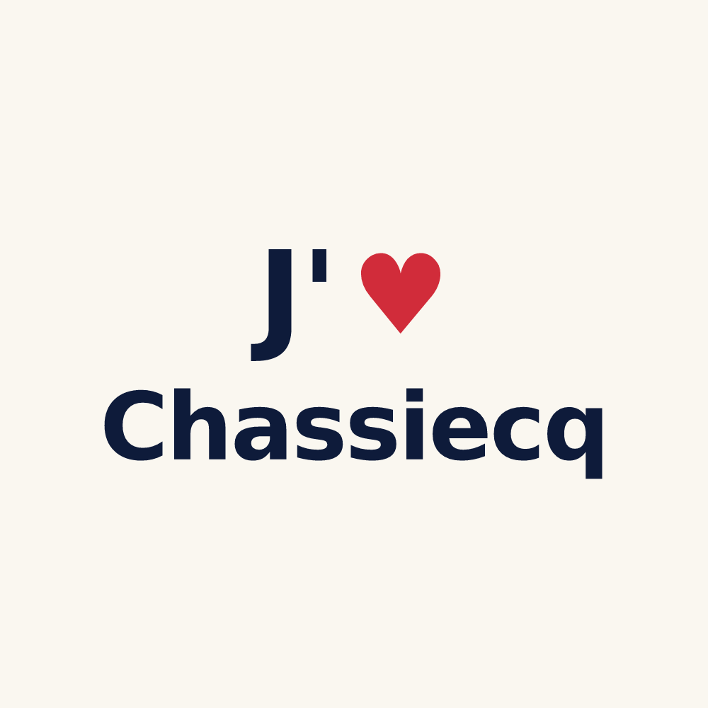 Tasse personnalisée Chassiecq — design J'aime Chassiecq