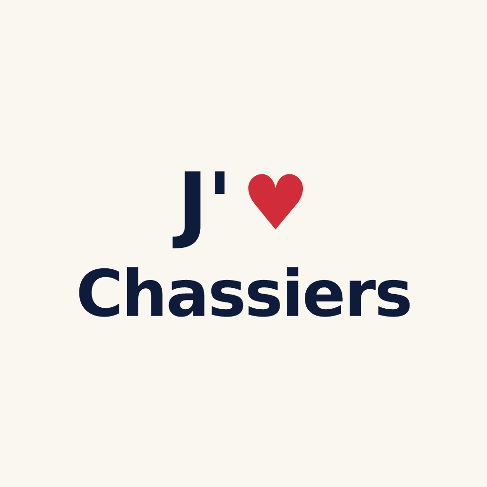 Tasse personnalisée Chassiers — design « J'aime Chassiers » imprimé sur la tasse