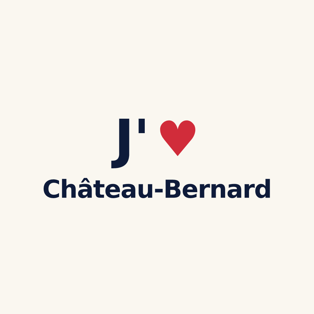 Tasse personnalisée Château-Bernard — design J'aime Château-Bernard