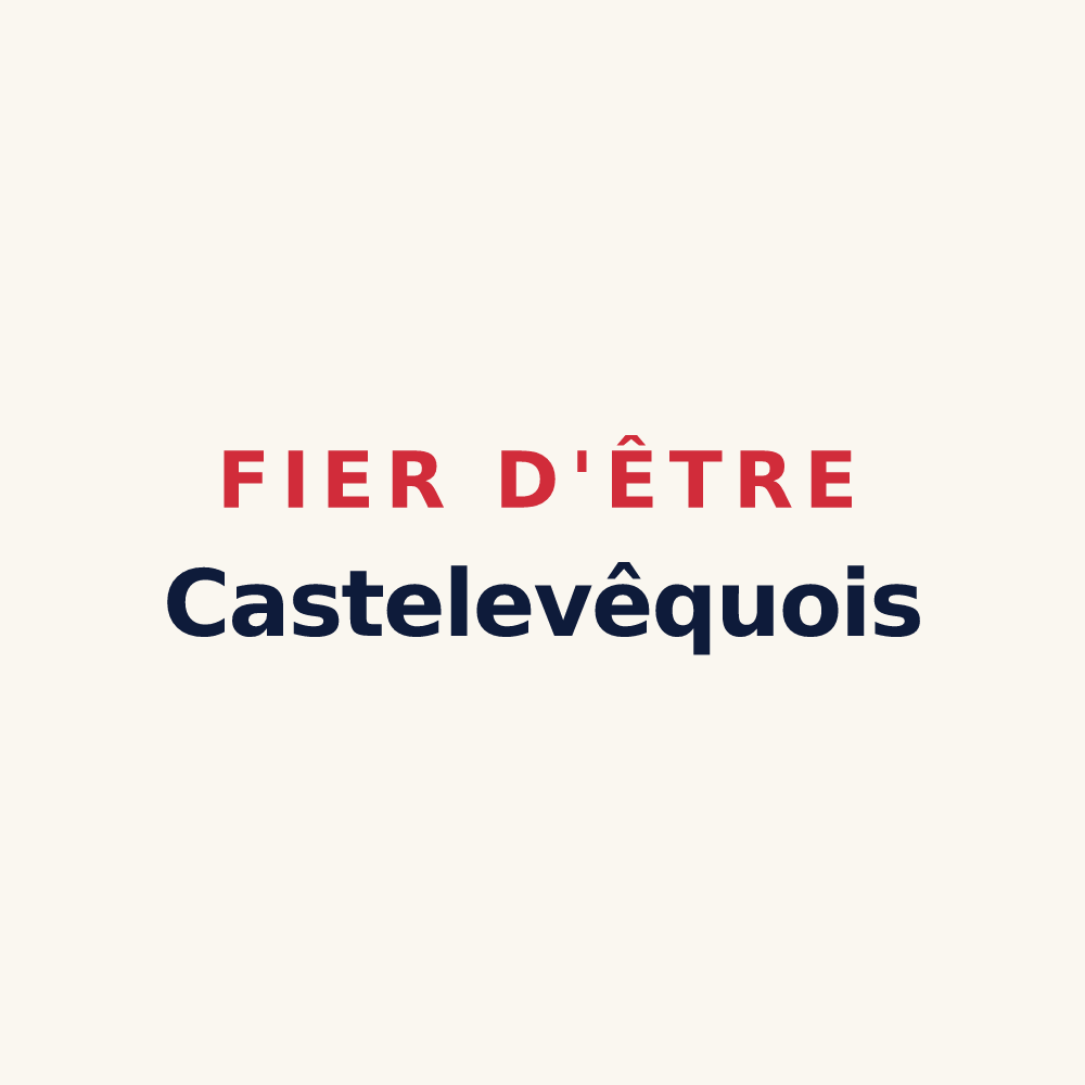 Tasse « Fier d'être Castelevêquois » — design pour Château-l'Évêque