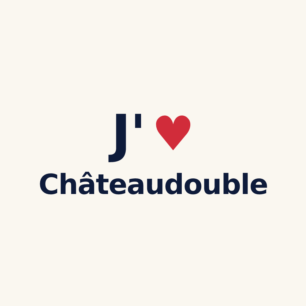 Tasse personnalisée Châteaudouble — design J'aime Châteaudouble