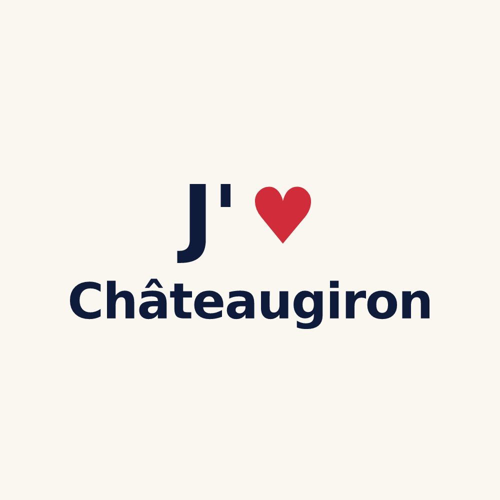 Tasse personnalisée Châteaugiron — design J'aime Châteaugiron