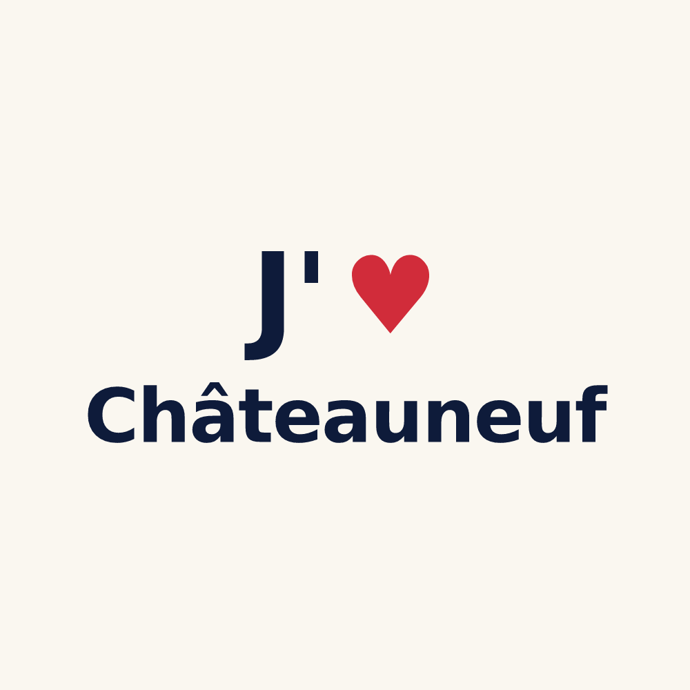 Tasse personnalisée Châteauneuf — design J'aime Châteauneuf