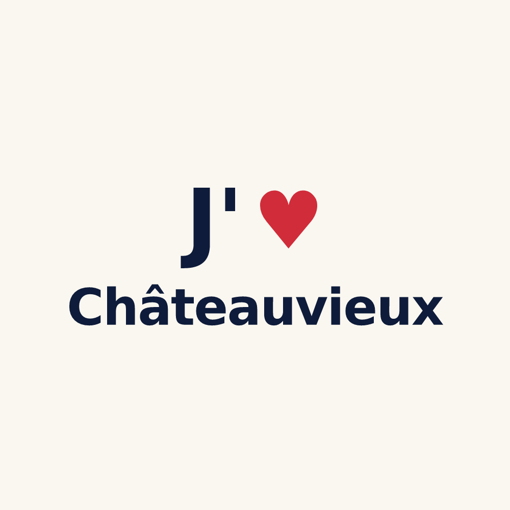 Tasse personnalisée Châteauvieux — design J'aime Châteauvieux