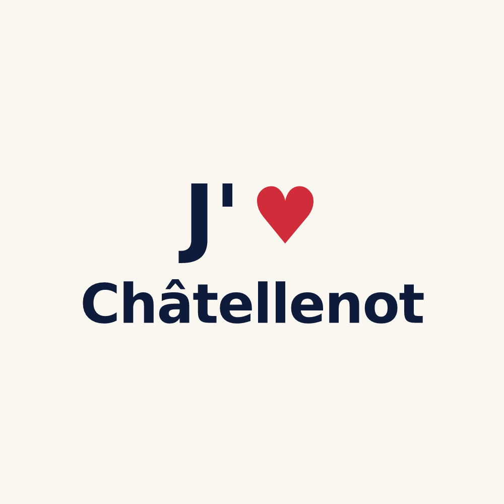 Tasse personnalisée Châtellenot — design J'aime Châtellenot